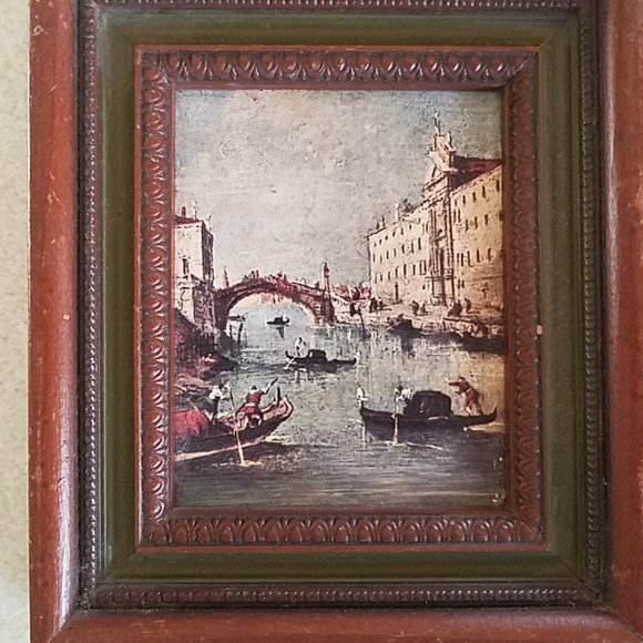 VTG Venice gondola scene small unsigned picture - Picture 6 of 6